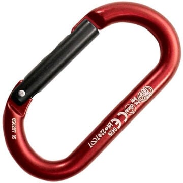 Kong Oval Straight Gate Kırmızı/Siyah Düz Kapılı 22 kN Alüminyum Oval Karabina EN 12275/B UIAA 730L00RN0KK