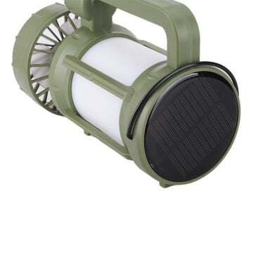 Headlight Şarjlı Güneş Enerjili Solar Fanlı Kamp Lambası