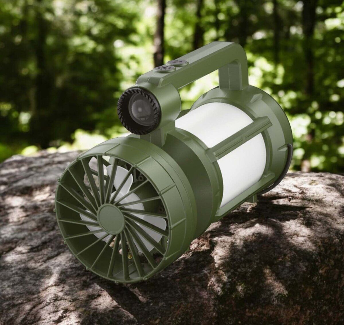 Headlight Şarjlı Güneş Enerjili Solar Fanlı Kamp Lambası