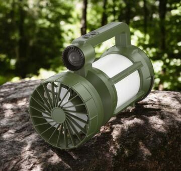Headlight Şarjlı Güneş Enerjili Solar Fanlı Kamp Lambası