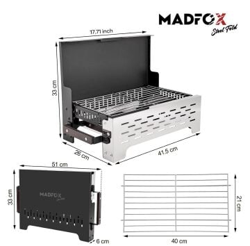 Madfox SteelFold Paslanmaz Çelik Katlanabilir Mangal