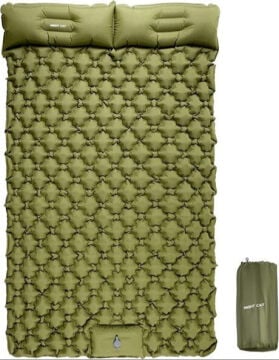 Night Cat QD-02 Çift Kişilik Dahili Pompalı Ultralight Şişme Mat - Yeşil