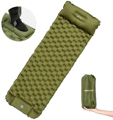 Night Cat QD-01 Dahili Pompalı Ultralight Şişme Mat - Yeşil