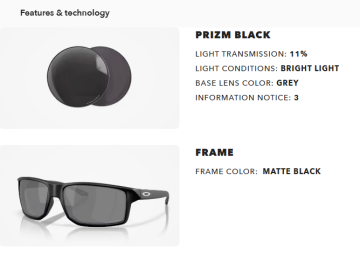 Oakley Gibston XL OMatter Çerçeve  Prizm Lens Erkek Gözlük Siyah OO9470-0162