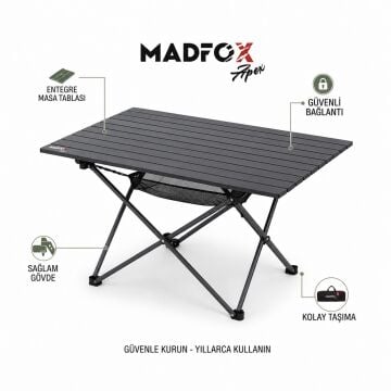 Madfox Apex Katlanabilir Alüminyum Kamp Masası 80*56*62 cm
