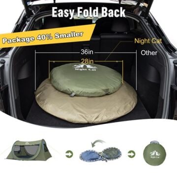 Night Cat ZP-39 In Seconds 2 Kişilik Otomatik Açılır Kamp Çadırı - Yeşil