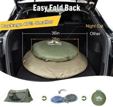 Night Cat ZP-39 In Seconds 2 Kişilik Otomatik Açılır Kamp Çadırı - Yeşil