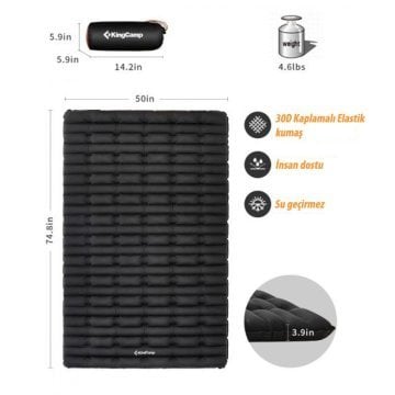 Kingcamp Super Comfort Double Siyah Şişme Yatak