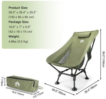 Night Cat YZ-02 Alüminyum Yüksek Konforlu Ultralight Kamp Sandalyesi - Yeşil
