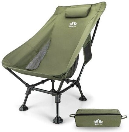 Night Cat YZ-02 Alüminyum Yüksek Konforlu Ultralight Kamp Sandalyesi - Yeşil
