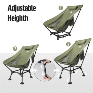 Night Cat YZ-02 Alüminyum Yüksek Konforlu Ultralight Kamp Sandalyesi - Yeşil