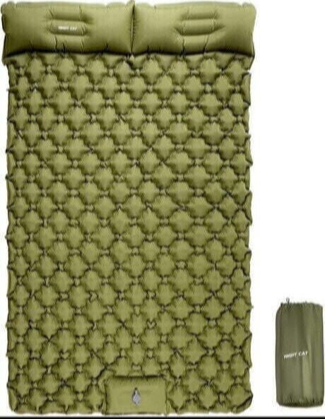 Night Cat QD-02 Çift Kişilik Dahili Pompalı Ultralight Şişme Mat - Yeşil MZ