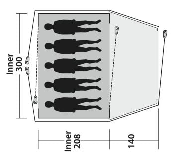 Outwell Haze 5 Blackroom 5 kişilik Yüksek Aile Çadırı