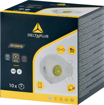 Deltaplus M1200VB P2 Valfli Kabuk Koku Önleyici Tek Kullanımlık Solunum Maskesi 10'Lu Paket