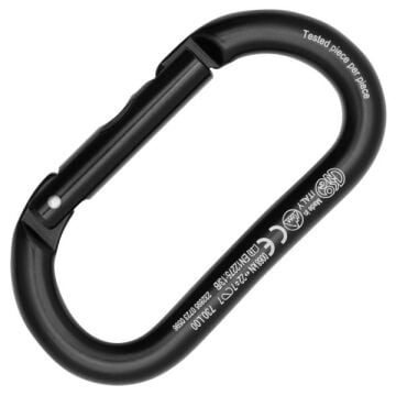 Kong Oval Straight Gate Siyah Düz Kapılı 22 kN Alüminyum Oval Karabina EN 12275/B UIAA 730L00NN0KK