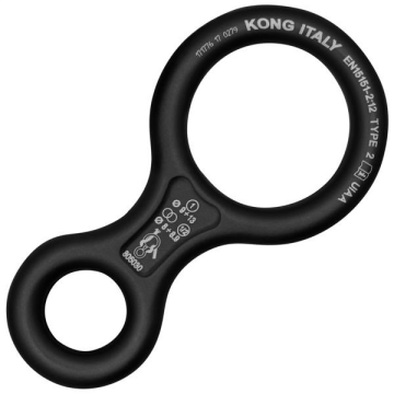 KONG 8 Classic Descender – Sekizli İndirici İniş Aleti – EN 15151-2 | UIAA Onaylı Tactical Siyah