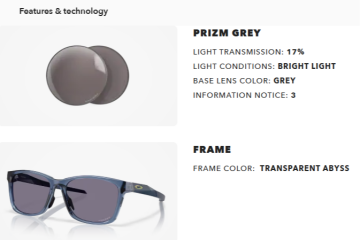 Oakley Paracord Prizm Grey Lens Transparent Abyss Çerçeve Erkek Gözlük OO9506D-0557