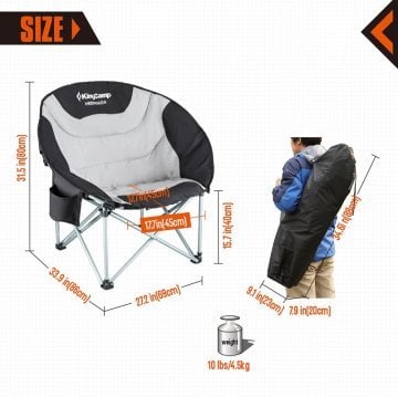 Kingcamp Moongazer Sandalye (Black/Grey)