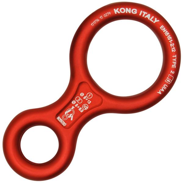 KONG 8 Classic Descender – Sekizli İndirici İniş Aleti – EN 15151-2 | UIAA Onaylı Red
