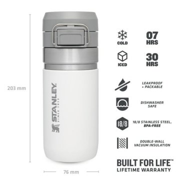 Stanley The Quick Flip Paslanmaz Çelik Termos 0,47 LT Beyaz