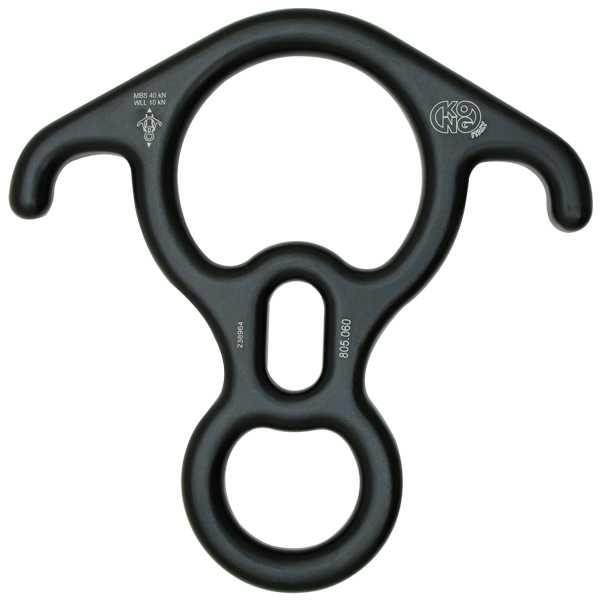 KONG Big 8 Kulaklı Descender – 40KN Sekizli İndirici İniş Aleti Tactical Black 80506N400KK