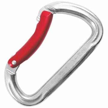 Kong Indoor Bent Gate Parlak/Kırmızı Eğri Kapılı 25 kN AISI 316 Paslanmaz Çelik Karabina EN 12275/B UIAA Keylock 524I10PR0KK