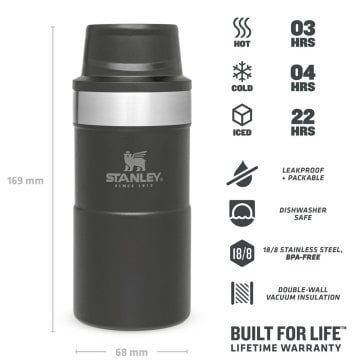 Stanley Klasik Trigger-Action Termos Bardak 0.25 LT 0,25 LT - Siyah