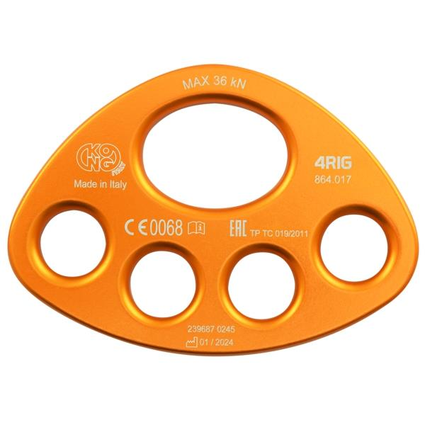 KONG 4RIG – 4 Delikli İp Dağıtım Plakası 36KN | CEN TS 16415 – EAC – UIAA 130 V1