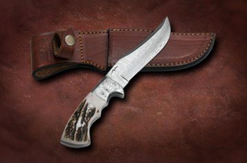 Bora DMS-B 601 Damascus Çelik, Boynuz Saplı Bıçak