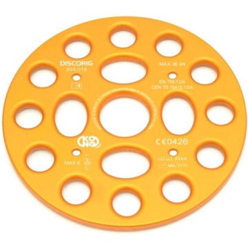Kong Discorig Turuncu Çoklu Ankraj ve Dağıtım Plakası 6 Kullanıcılı Alüminyum EN 795/A CEN/TS 16415 UIAA 130 V1 864O18400KK