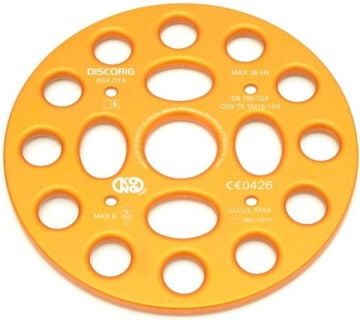 Kong Discorig Turuncu Çoklu Ankraj ve Dağıtım Plakası 6 Kullanıcılı Alüminyum EN 795/A CEN/TS 16415 UIAA 130 V1 864O18400KK