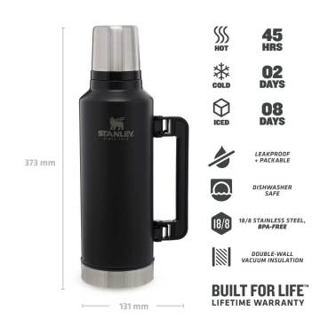 Stanley Klasik Vakumlu Paslanmaz Çelik Termos 1.9 LT 1,9 LT - Siyah