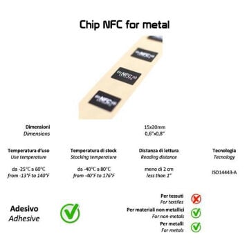 Kong NFC Chip for Metal Metal Yüzeyler İçin NFC Kimlik Etiketi 50'li Paket 9ZL000010KK