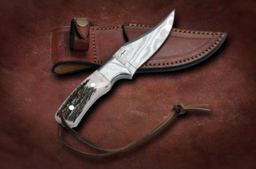 Bora DMS-B 605 Damascus Çelik, Boynuz Saplı Bıçak