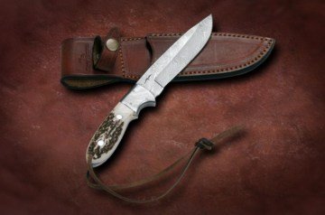 Bora DMS-B 606 Damascus Çelik, Boynuz Saplı Bıçak