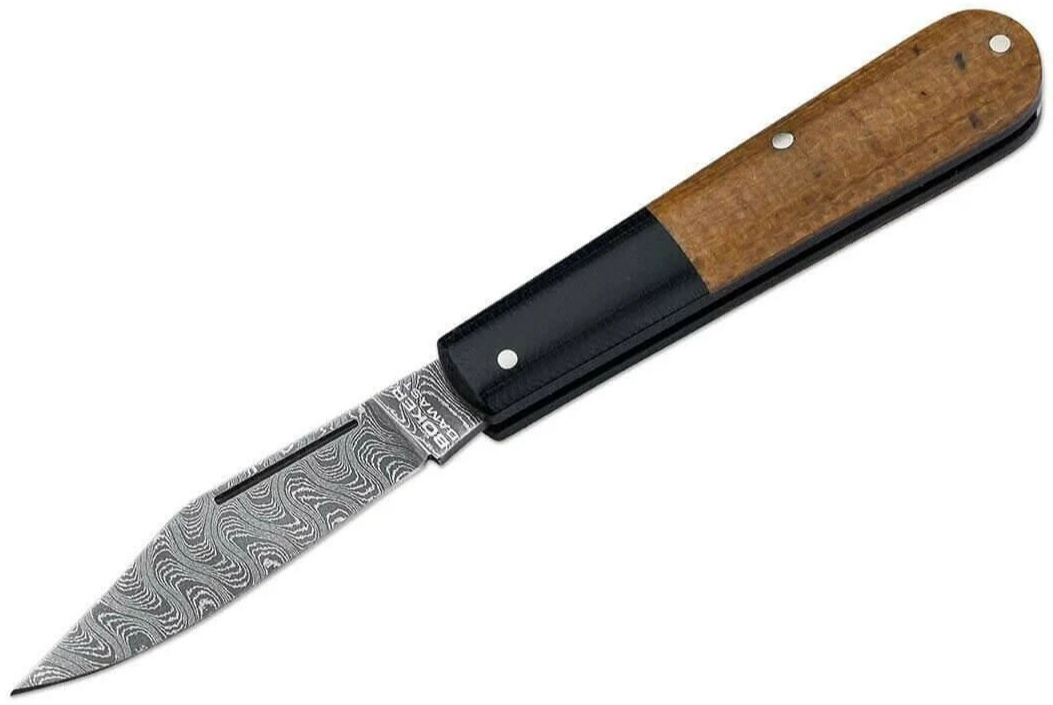 Böker Manufaktur Barlow Integral Burlap Micarta Damast Çakı