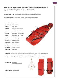 KOHLBRAT & BUNZ (K&B) RL2000 RollUP Konik Kurtarma Sedyesi (Ayarlanabilir Bağlantı Aparatlı)