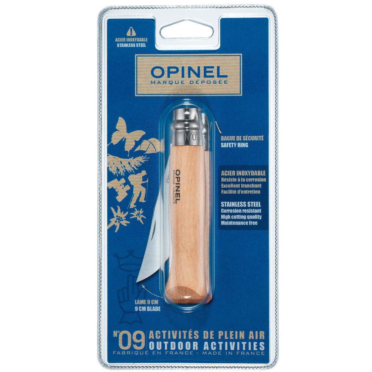 Opinel Inox Kayın Saplı 9 No Çakı Ambalaj (001254)