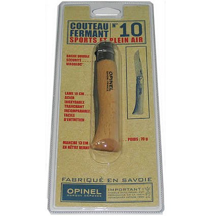 Opinel Inox Kayın Saplı 10 No Çakı Ambalaj