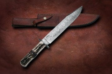 Bora DMS-B 614 Damascus Çelik, Boynuz Saplı Bıçak