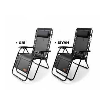 Madfox EasyRest Katlanır Şezlong Sandalye Siyah MZ