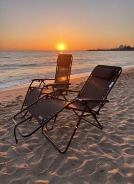 Madfox EasyRest Katlanır Şezlong Sandalye Siyah MZ