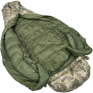 Bushlove Snag Military -44C 800 Fill Kamuflaj Kaz Tüyü Ultralight Giyilebilir Uyku Tulumu (Kolları Çıkabilir)