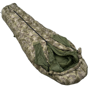 Bushlove Snag Military -44C 800 Fill Kamuflaj Kaz Tüyü Ultralight Giyilebilir Uyku Tulumu (Kolları Çıkabilir)