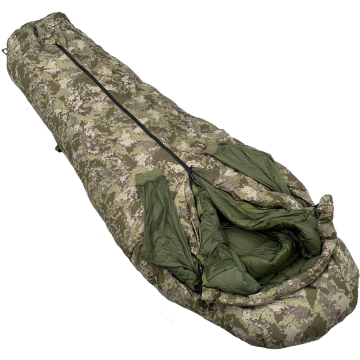 Bushlove Snag Military -44C 800 Fill Kamuflaj Kaz Tüyü Ultralight Giyilebilir Uyku Tulumu (Kolları Çıkabilir)