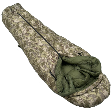 Bushlove Snag Military -44C 800 Fill Kamuflaj Kaz Tüyü Ultralight Giyilebilir Uyku Tulumu (Kolları Çıkabilir)