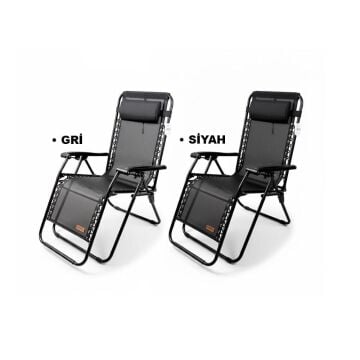 Madfox EasyRest Katlanır Şezlong Sandalye Gri MZ