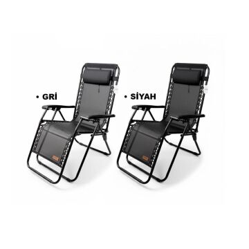 Madfox EasyRest Katlanır Şezlong Sandalye Gri MZ
