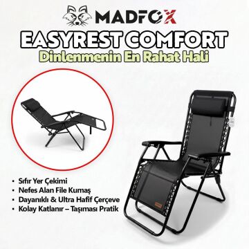 Madfox EasyRest Katlanır Şezlong Sandalye Gri MZ