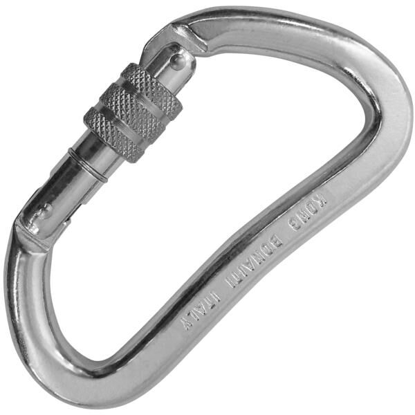 Kong Heavy Duty Inox Screw Sleeve Parlak Vidalı Kilitli AISI 316 Paslanmaz Çelik Karabina 44 kN 572MD0PP5KK
